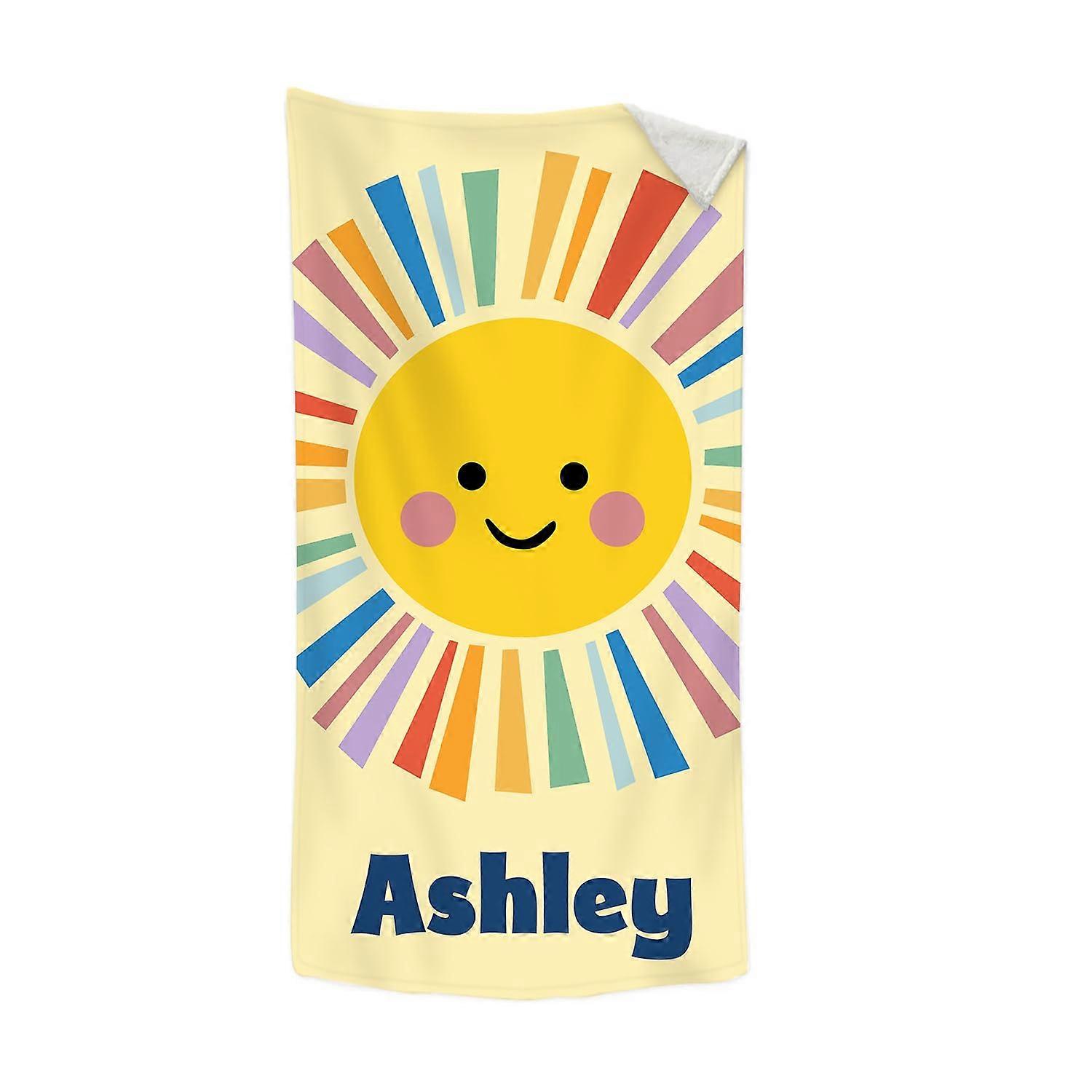 Sandproof Beach Towel Custom Name Quick Dry Microfiber 90x180cm Sun Design
