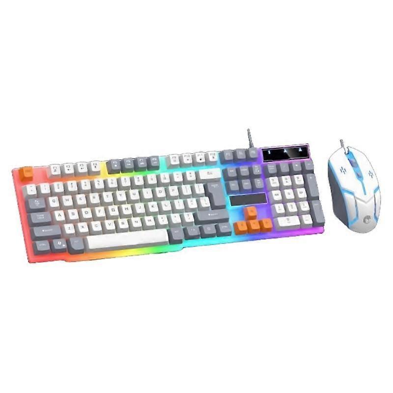 LED Corded Gaming Keyboard Mouse Combo Keyboard Adjustable 1600DPI Mouse Gaming Keyboard Mechanical Programmable
