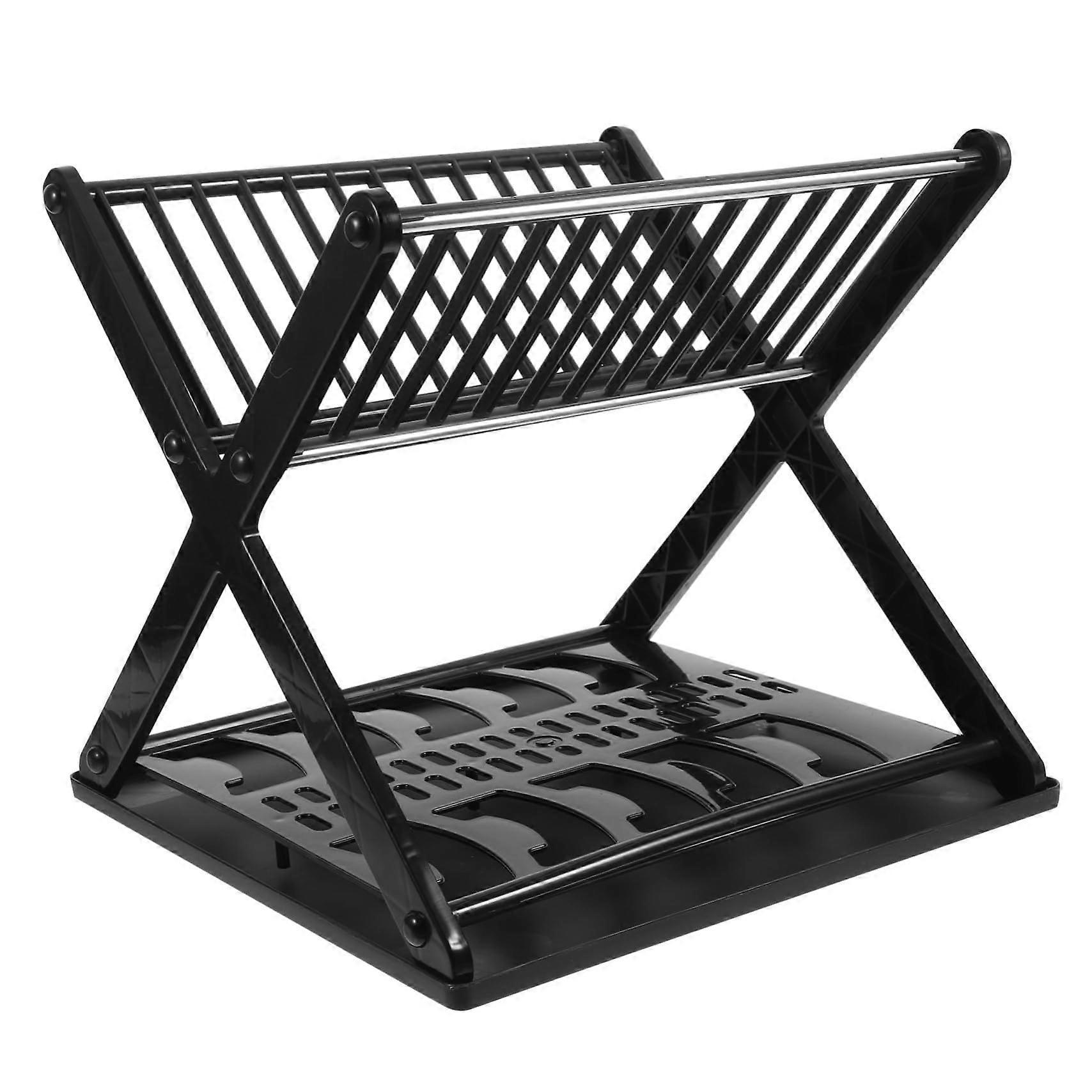 Dish Drying Rack Stainless Steel Multi Layer with Utensil Holder and Drip Tray for Small Kitchen Counter