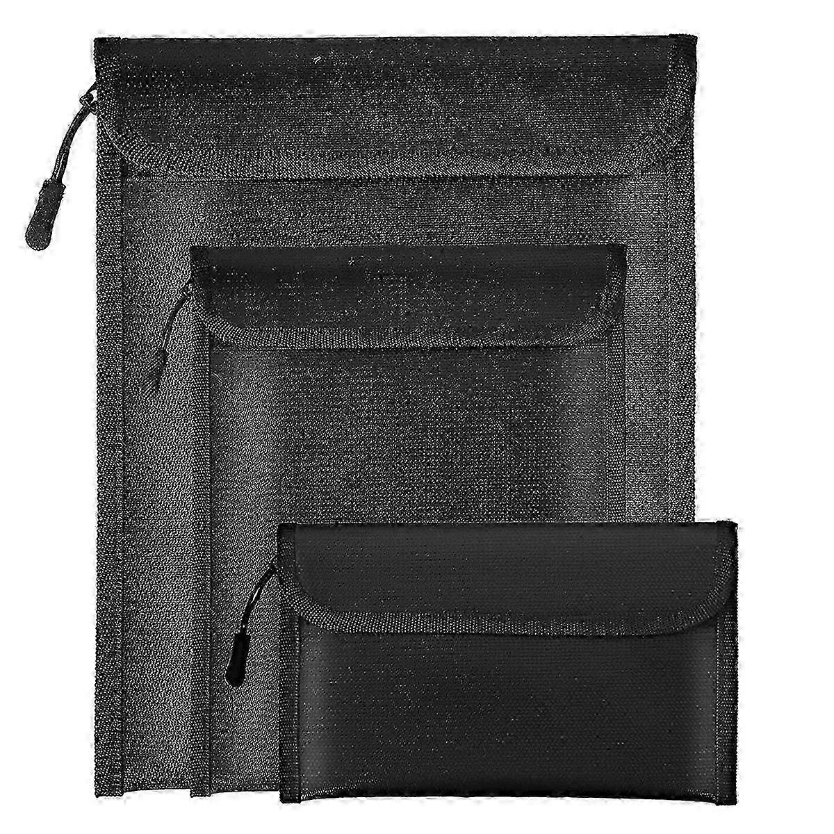Fireproof Waterproof Document Bag 2000 3-Pack with Locking Zipper for Cash, Money, and Important Documents