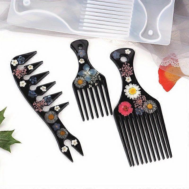 Nouveau nouveau moule en Silicone Transparent r��sine artisanat d��coratif bricolage peigne peigne africain moule r��sine ��poxy moules pour bij