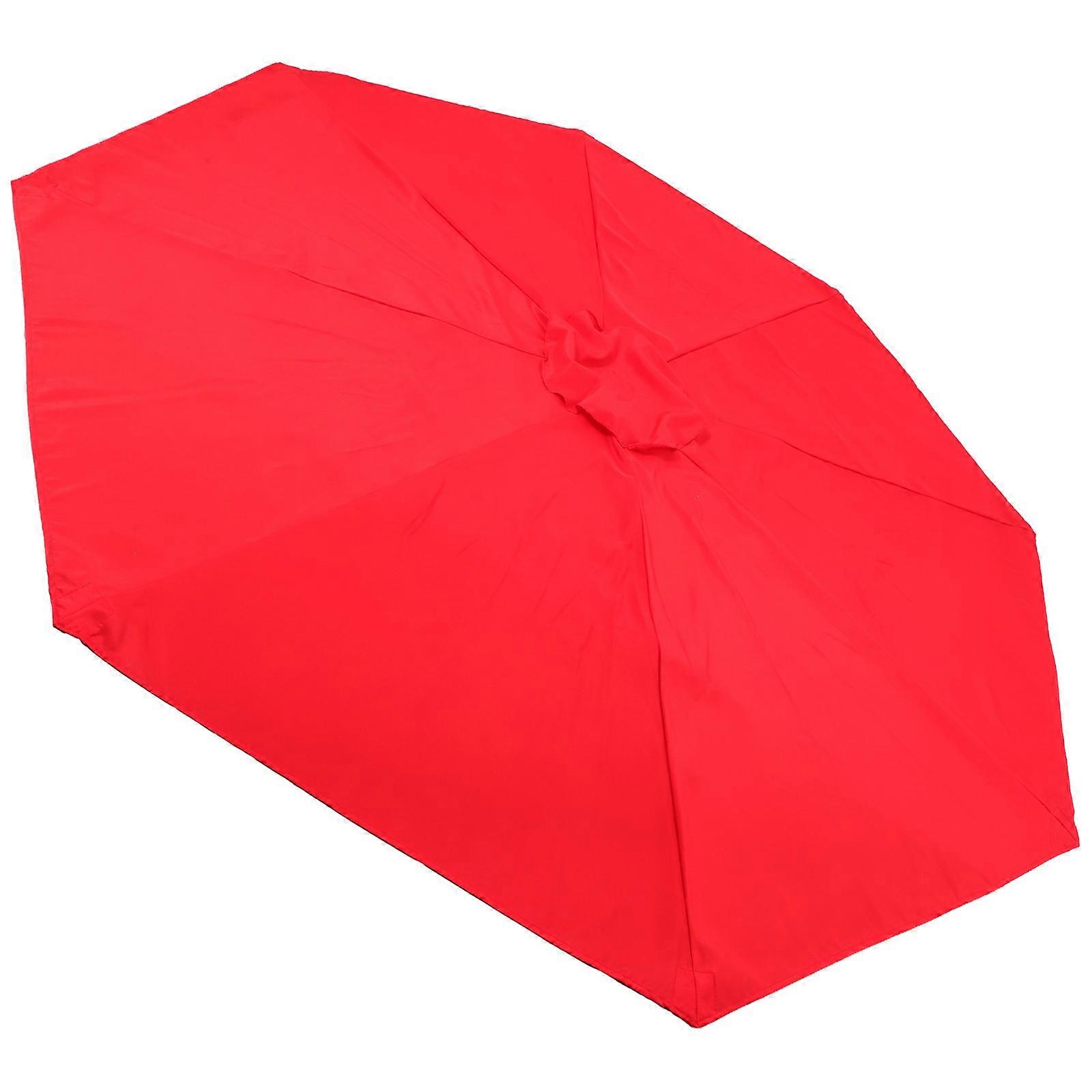 Outdoor Umbrella Replacement Canopy for Sun Protection 2Pcs Red Polyester Canopy