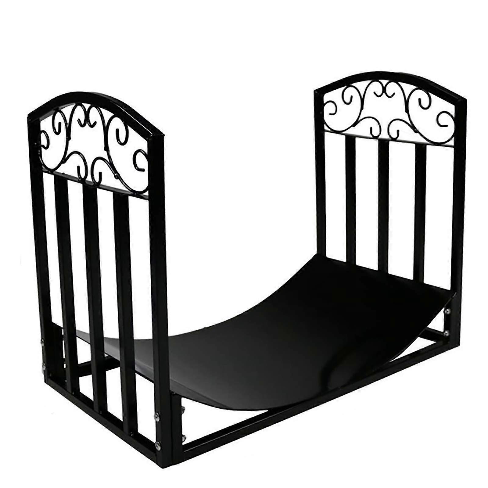Firewood Rack Heavy Duty Metal Log Holder with Large Capacity Rust Resistant Scroll Design