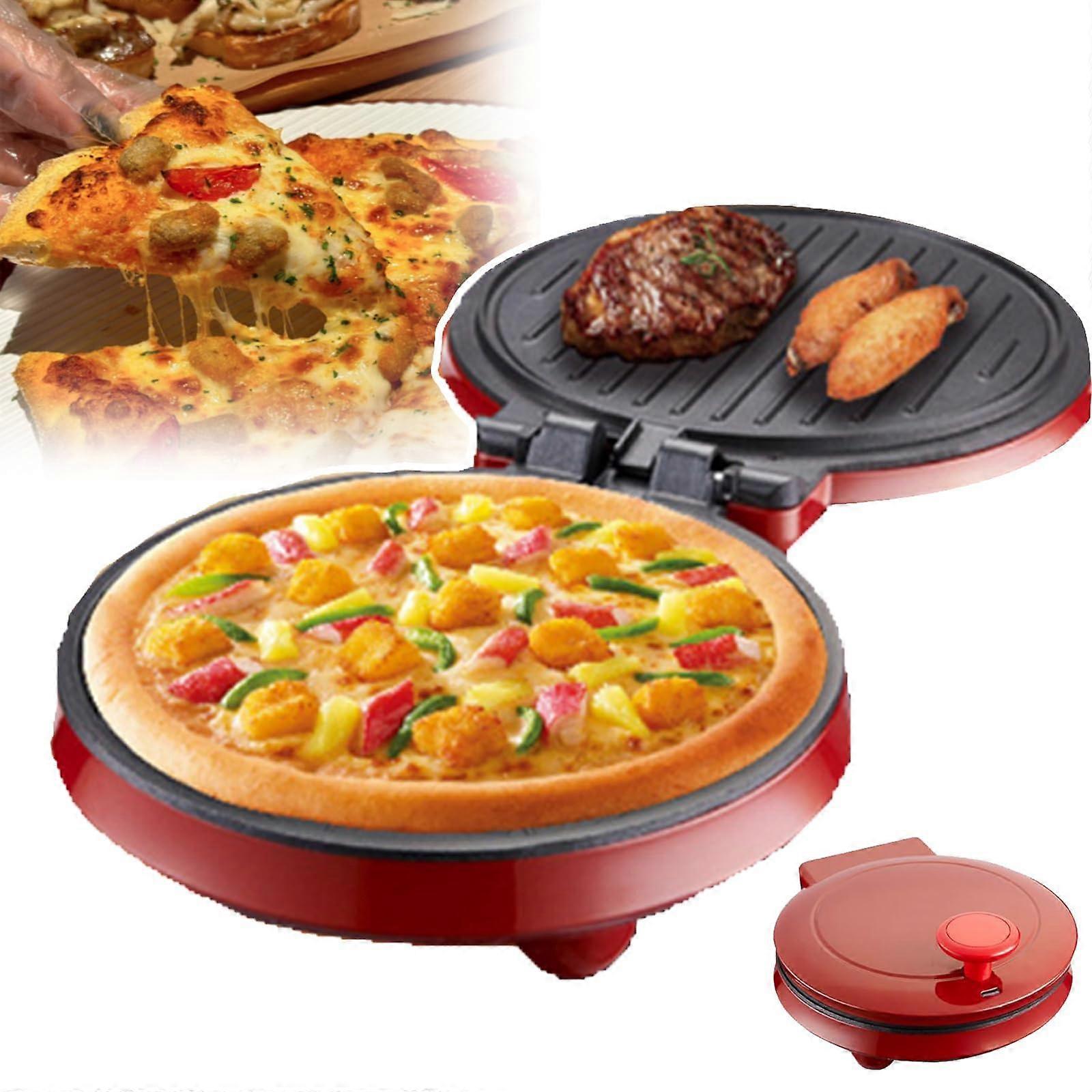 10Inch Countertop Pizza Maker with DoubleSided Heating, NonStick Plate, Easy Cleaning