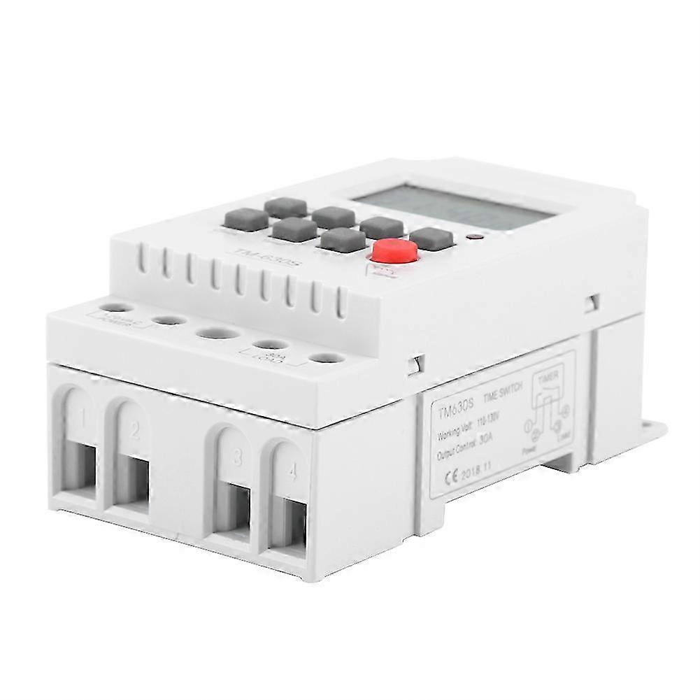 2025 110V Digital Programmable Smart Timer Switch, White, 5.5x4.3x10cm