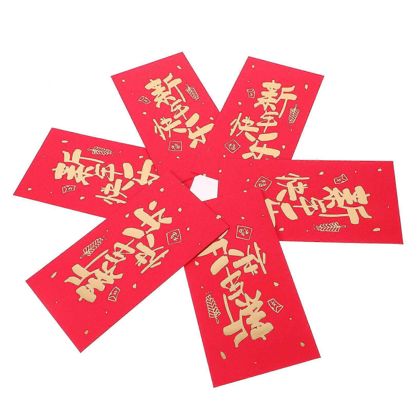 New Year Envelope Red Paper Envelope for Cash Gift 18Pcs Set