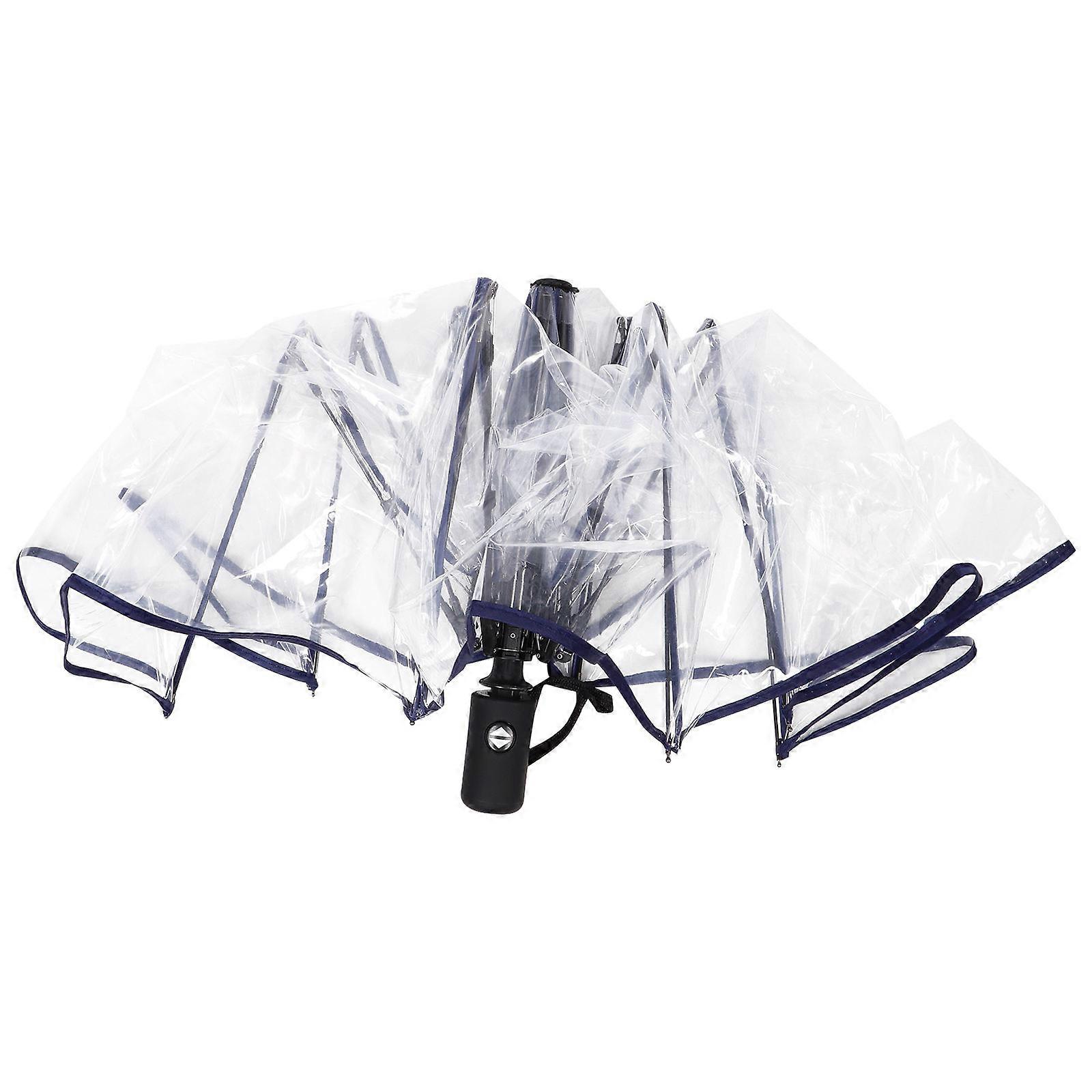 Clear Folding Umbrella Fully Automatic Outdoor Umbrella 2Pcs Pack