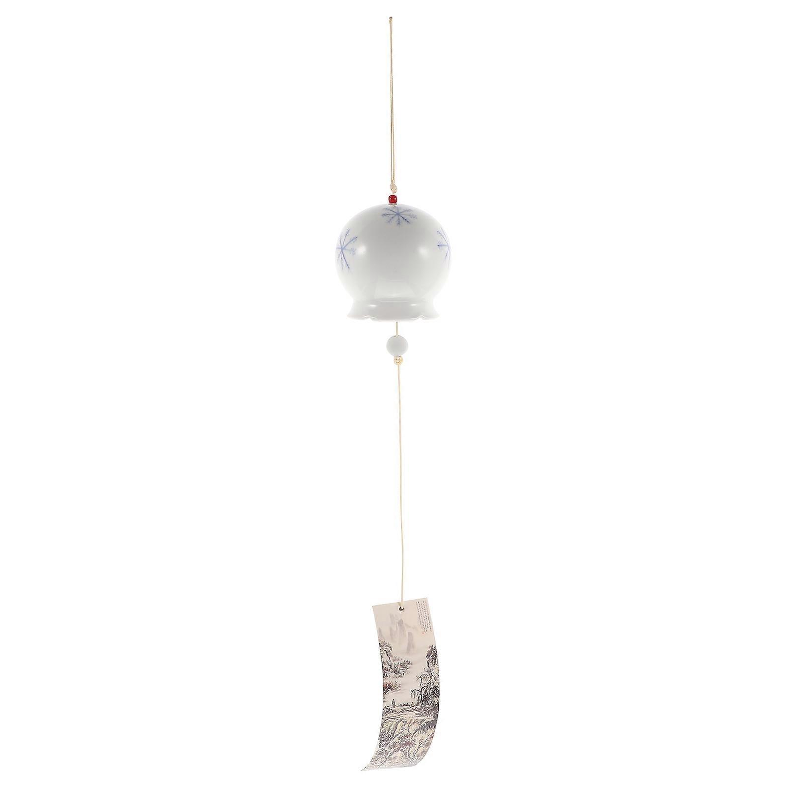 Decorative Snowflake Wind Chime Ceramic Pendant for Home Use