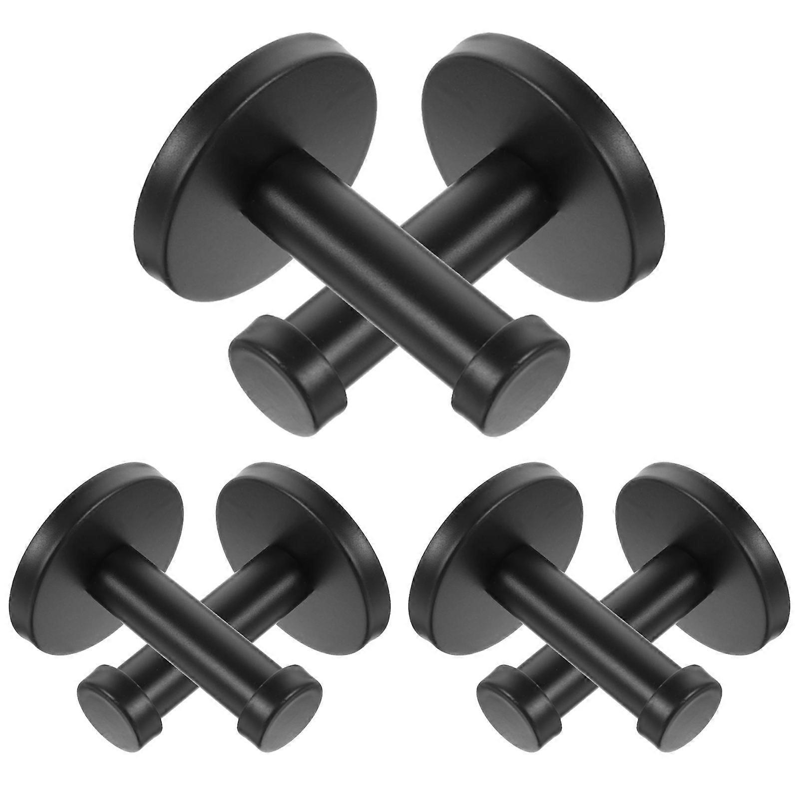 Black Clothes Hooks Wall Mount for Storage Use 6Pcs Bedroom Hook Set