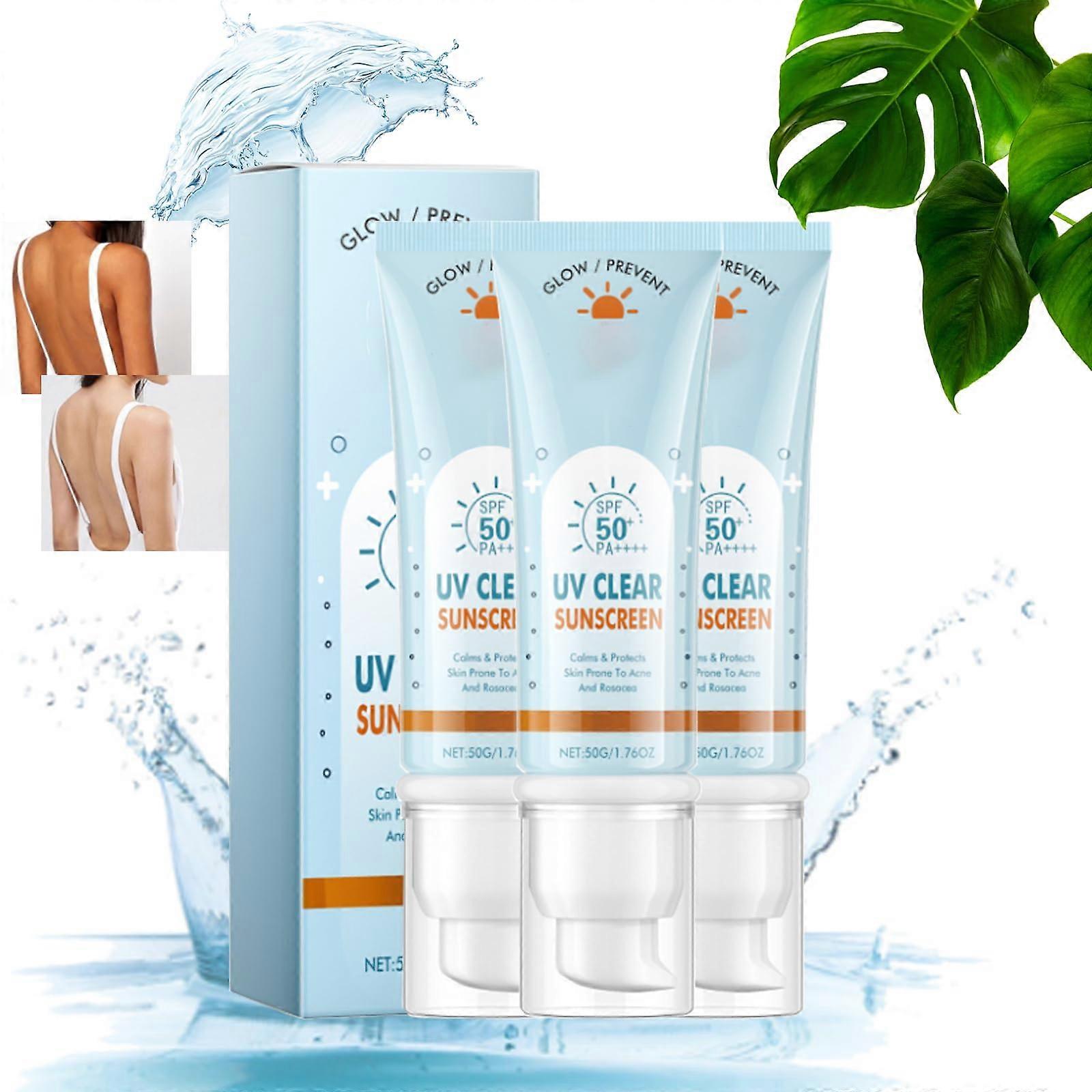 Face Sunscreen SPF50 Universal Tinted Moisturizer, Lightweight Hydrating Sun Protection 3pcs