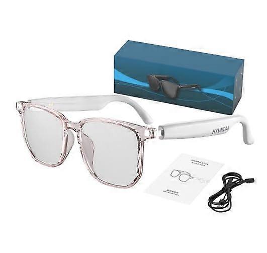 Bluetooth Translation Glasses with AI Interpreter Headset, 75 Languages, Bluetooth 5.4, White