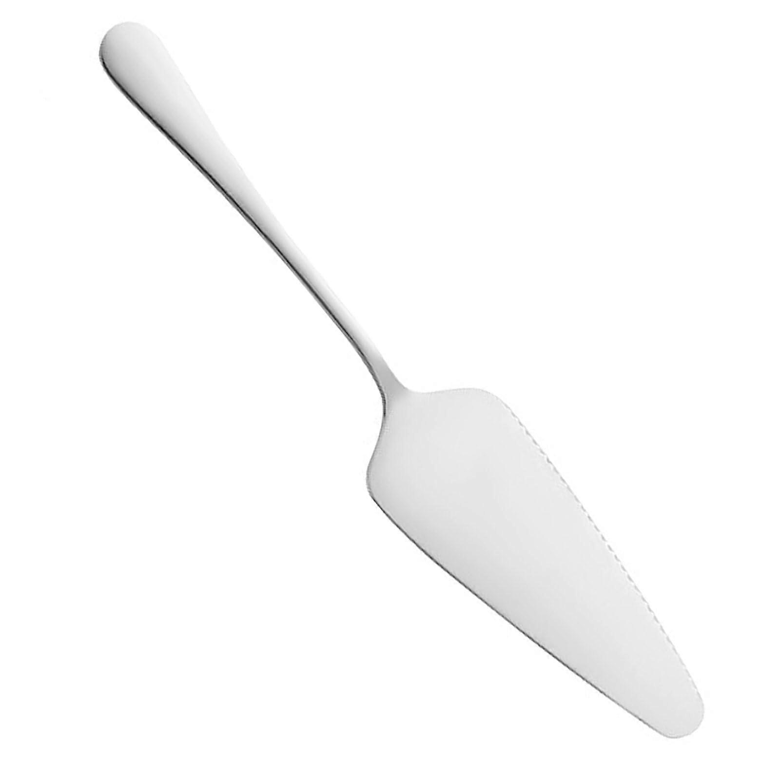 Stainless Steel Cake Server with Serrated Edge and Ergonomic Handle, Silver 9.5 Inch