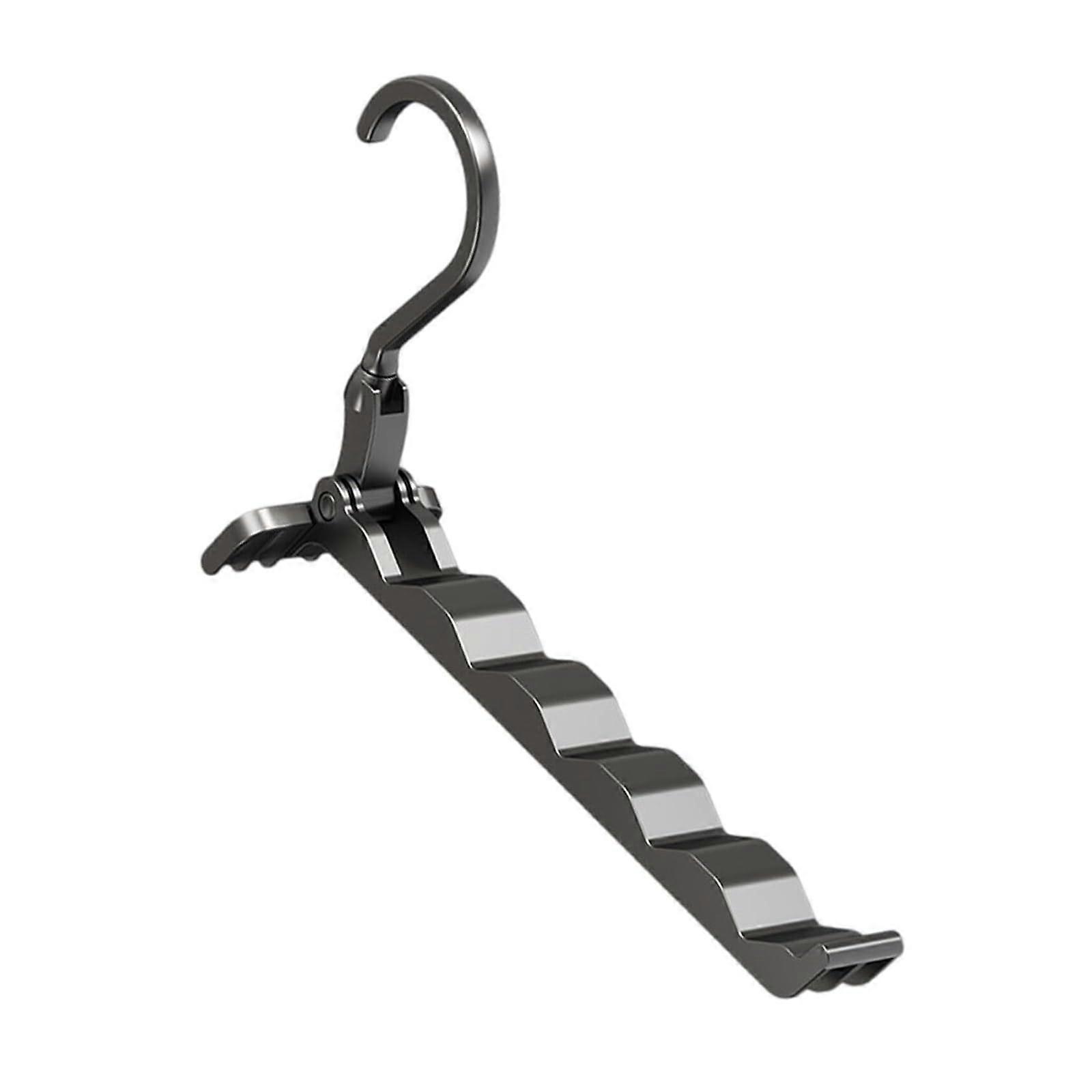 Foldable Clothes Drying Rack Space Saving Rustproof Wall Mounted Hanger for Home Travel Black