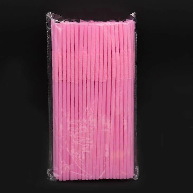 Plastic Drinking Straws 200pcs Flexible Bendable Pink for Juice Cold Drinks Parties and Cafes