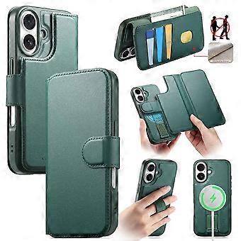 CASENEO Magnetische Hülle für iPhone 17 mit RFID-Schutz, abnehmbarer Leder-Handyhülle und Handschlaufe
