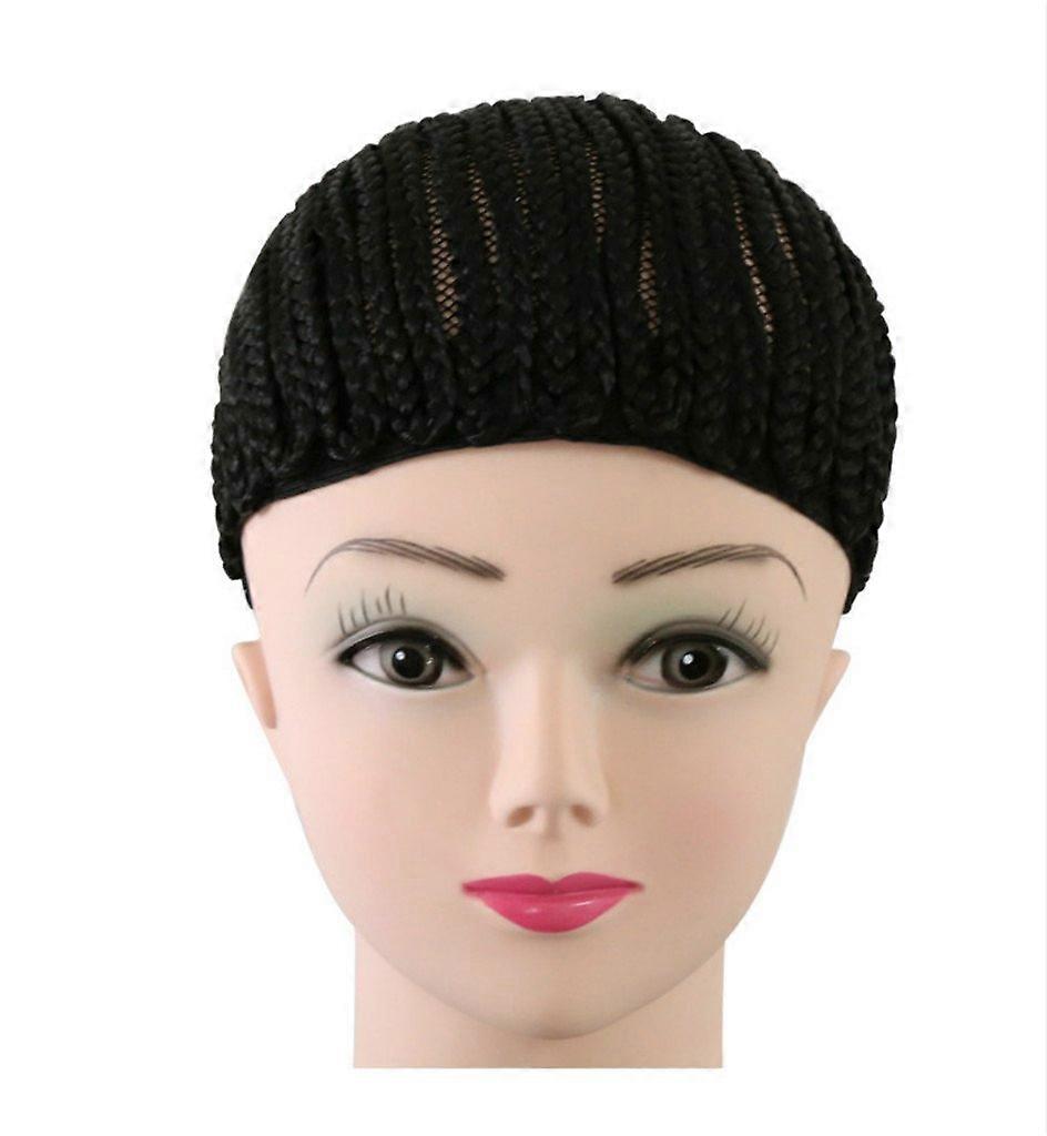 PreBraided Cornrow Wig Cap Black Crochet Braid Cap with Clips for Quick Weaving and Secure Fit