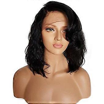 Human Hair Lace Front Wig 150 Density Brazilian Loose Wave Short Bob Glueless Pre Plucked 12 Inch