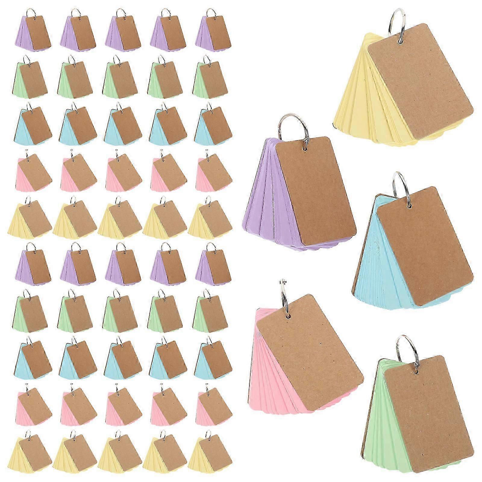 Flash Cards 4Pcs 5 Books for Writing on with Rings Assorted