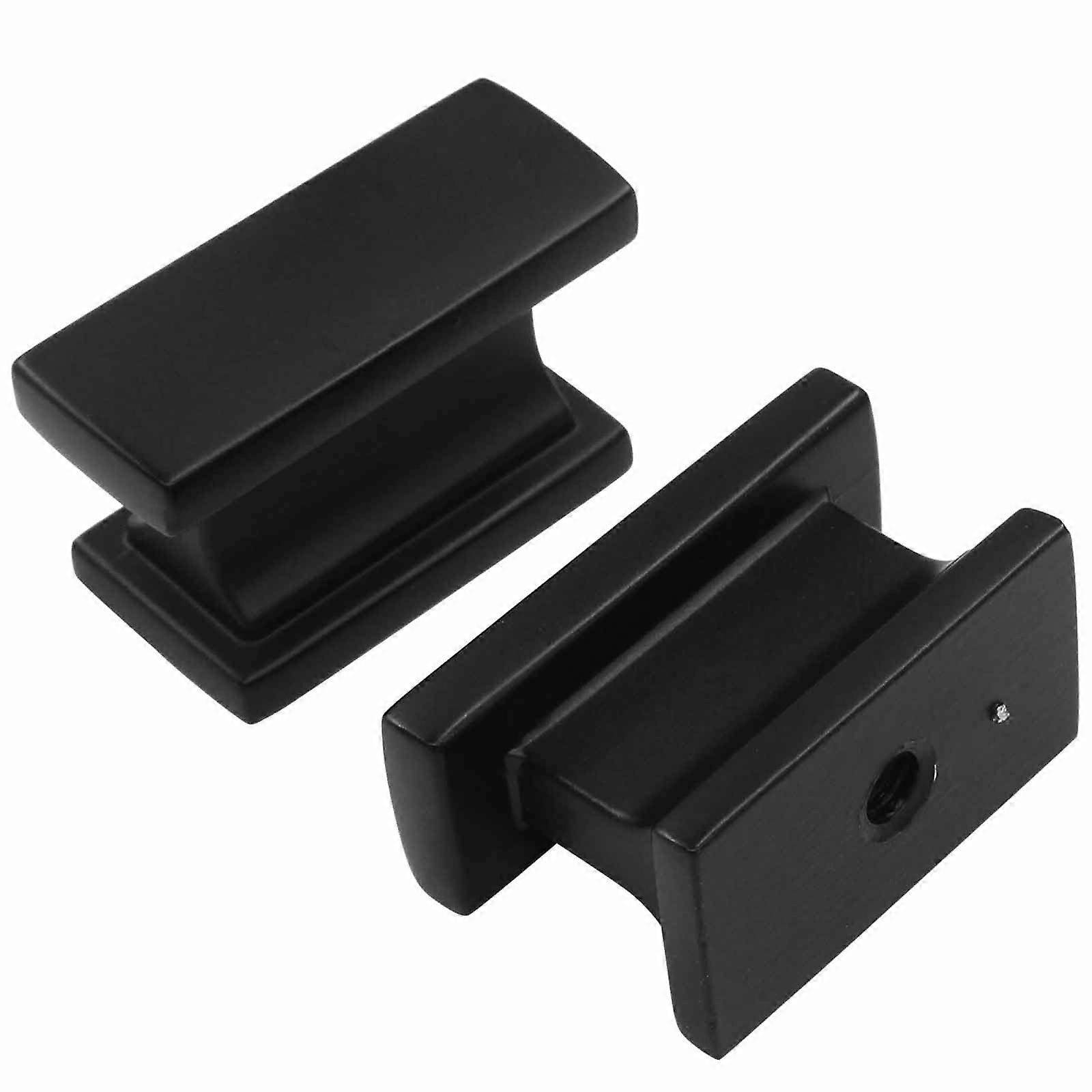 10 Pack Black Cabinet Knobs 37mm Solid Zinc Alloy Rectangular Handles for Kitchen and Bathroom Drawers