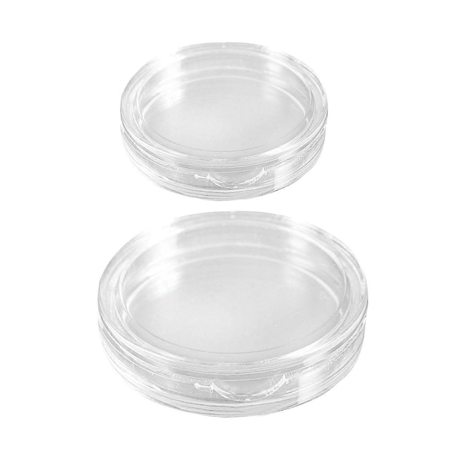 20 Pcs Small Round Transparent Plastic Coin Capsules Box 30mm & 38mm