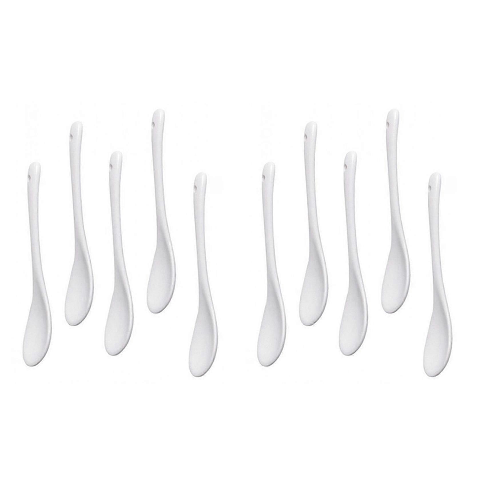 10x Ceramic Spoon Teaspoon Spoon Jam Honey