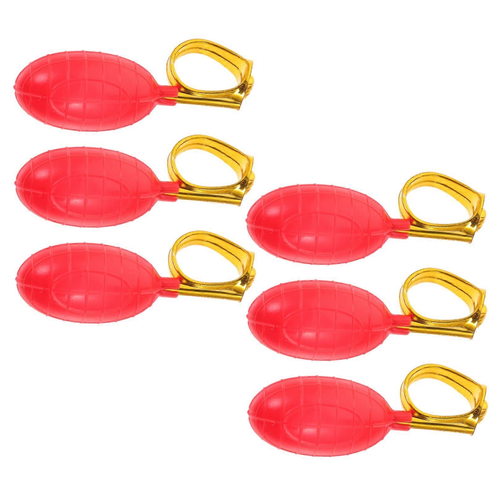 6pcs Water Spray Prank Toy Ring Set for Parties Festivals Office School Fun Accessory