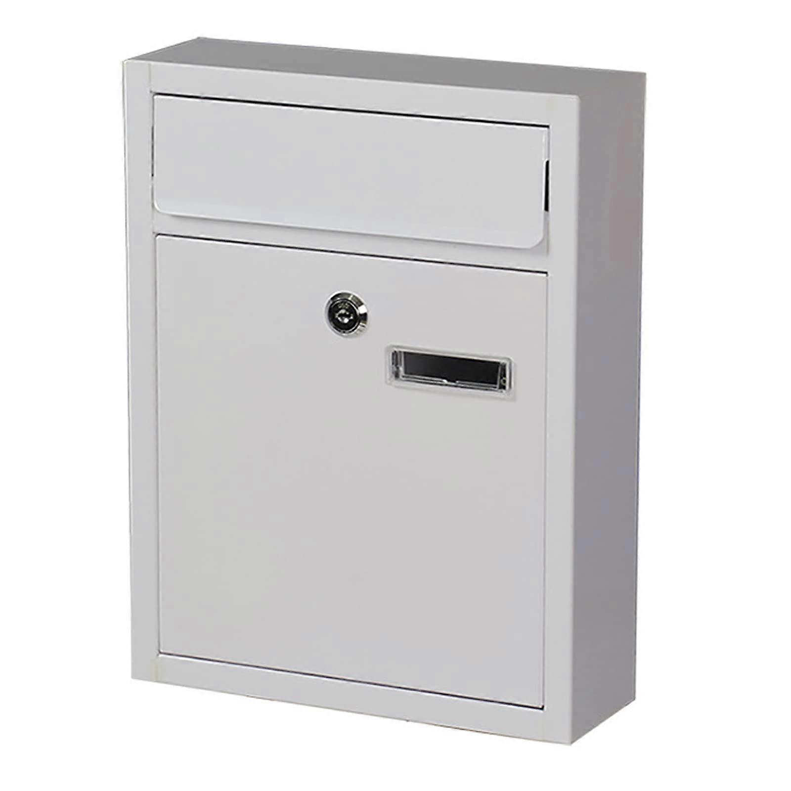 Weatherproof Wall Mount Lockable Mailbox with Secure Lock for Home and Business