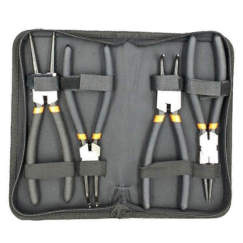 Circlip Pliers Set Internal External Ring Remover Straight/Curved Jaw