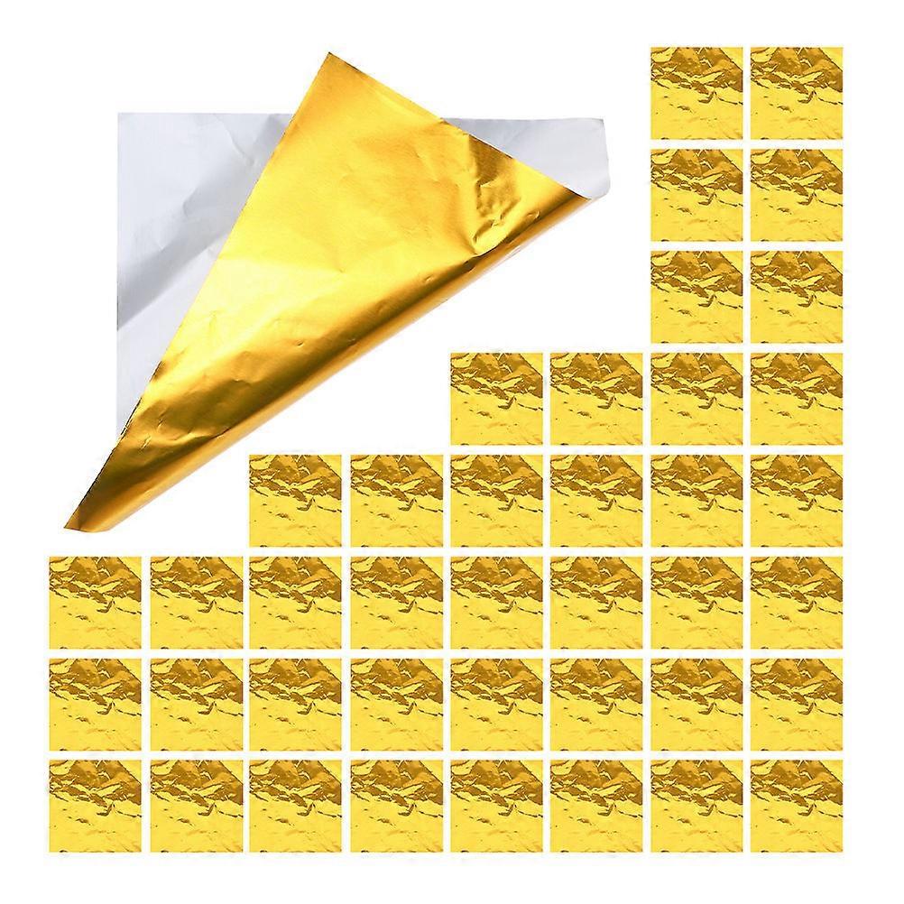 Golden Candy Foil Wrappers Square Packaging Sheets for Wrapping 200Pcs