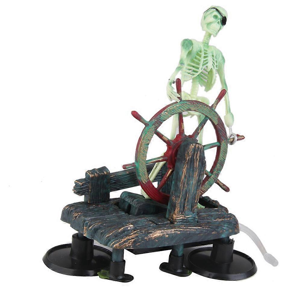 Skeleton on Wheel Aquarium Landscaping Decoration