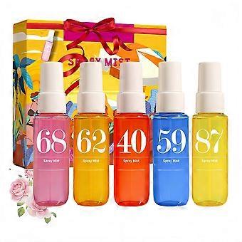 Body Mist Gift Set with 5 Scents Brazilian Jasmine Sandalwood Violet Plum Amber Travel Size