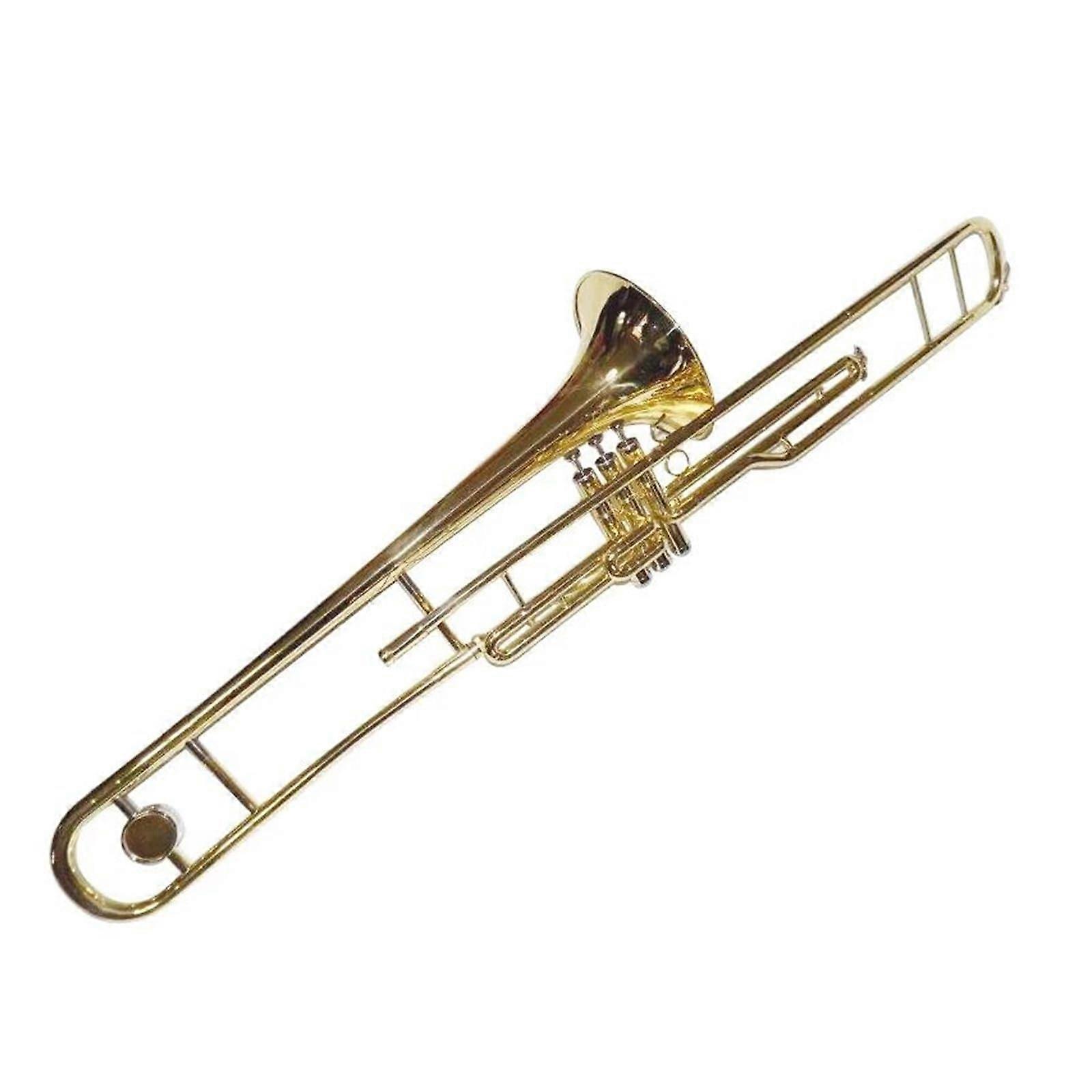 Professional Bb Brass Trombone with Bright Tone, Durable Construction and Protective Case