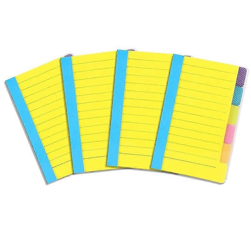 Sticky Notes Divider Sticky Notes Tabs ,Tabbed Self-Stick Lined Bright Colors Notepad, 4X6Inch,4 Pc