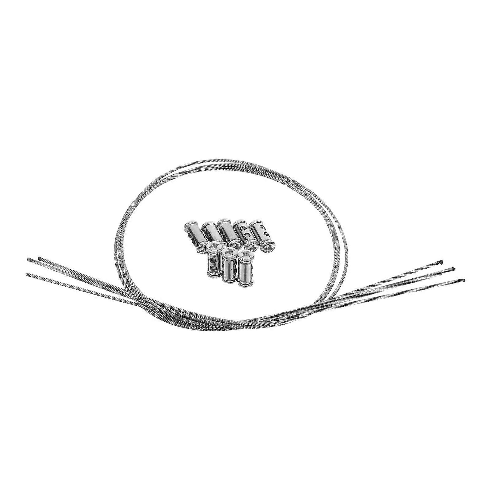 Silver Luggage Hanging Wire Kit Adjustable Cable System 5Sets Durable Metal