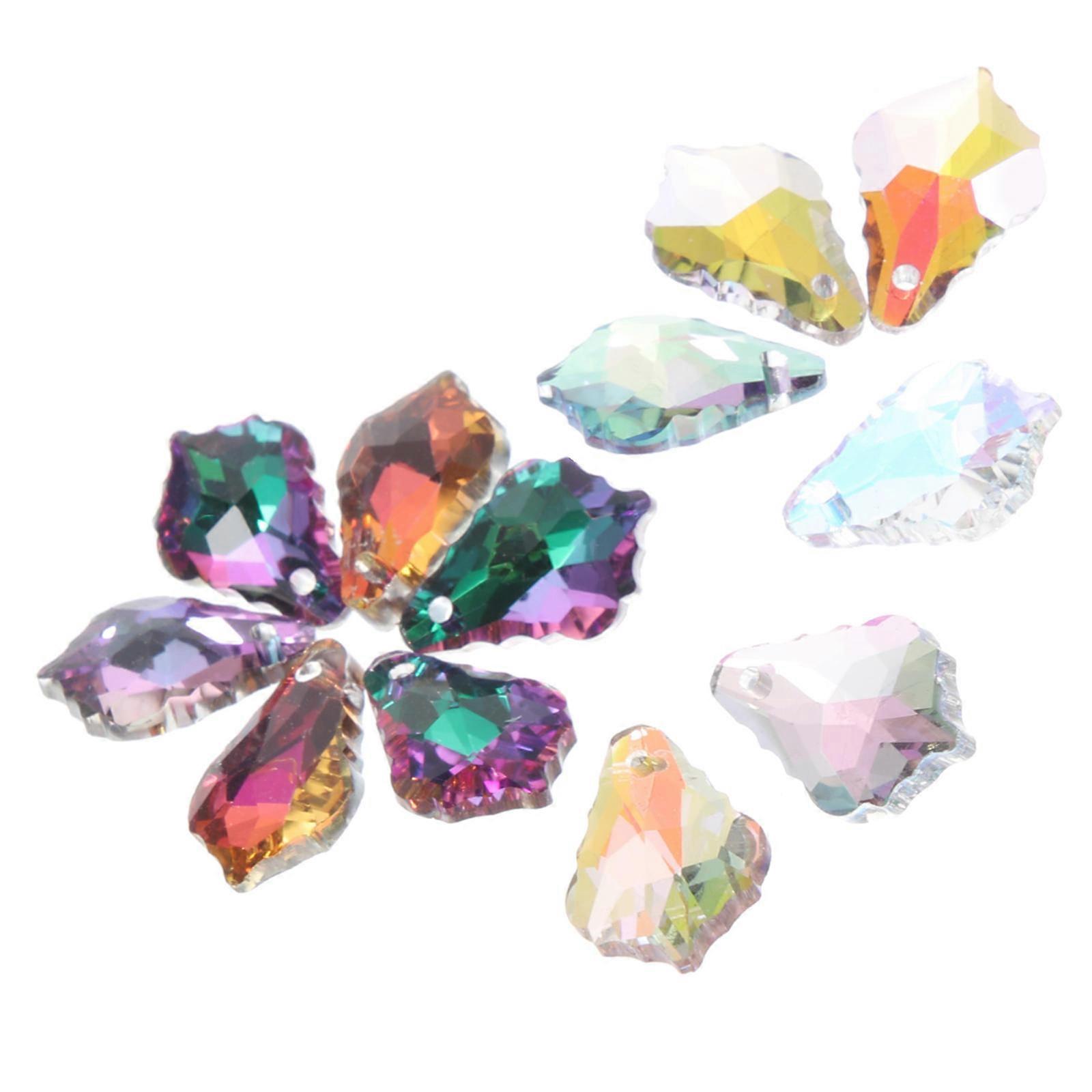 Crystal Maple Leaf Pendants for Garden Decor 12Pcs Assorted