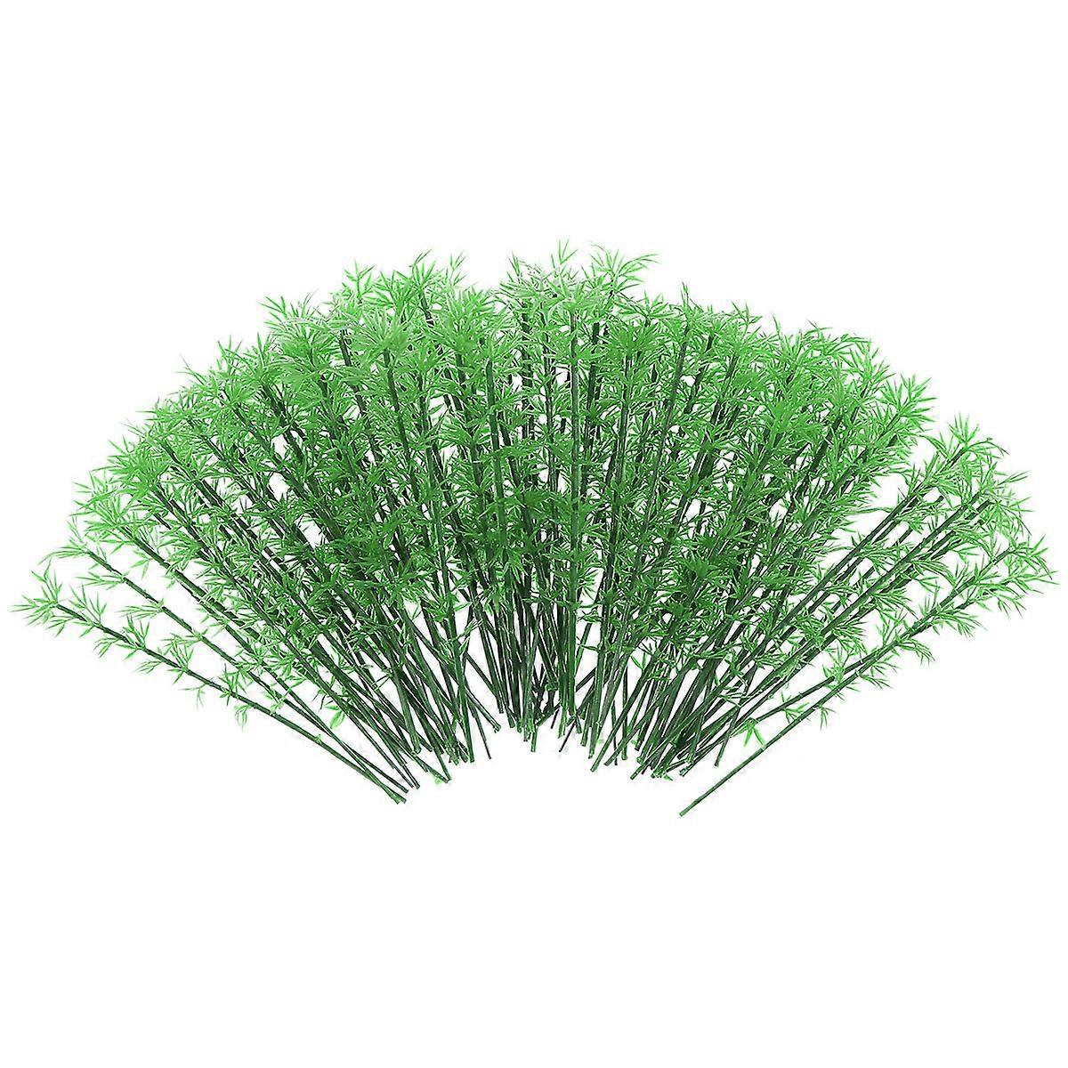 Landscape Model Tree Bamboo Plastic for Scenery Model 100Pcs Green
