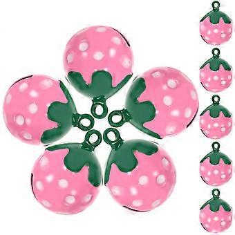 Bells Cartoon Pendant for Sounding 10Pcs Pink Copper Accessories