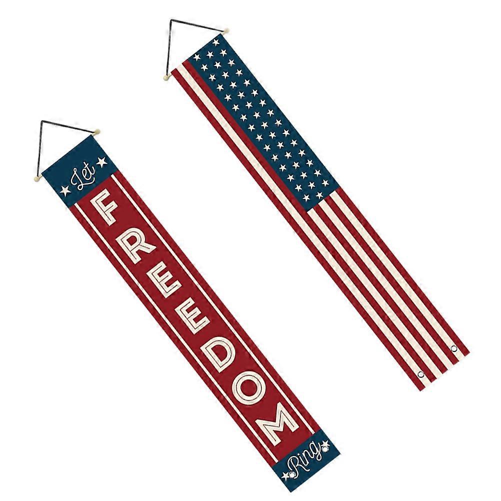 Independence Day Banner for Door Decoration 1Pair Polyester Material