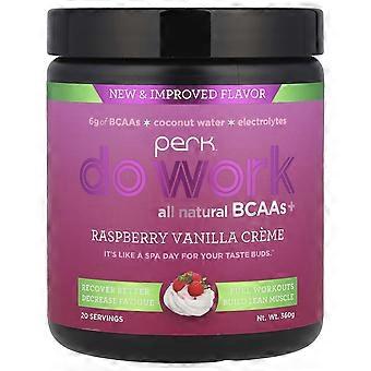 Perk Energy, Do Work, volledig natuurlijke BCAA's+, frambozen-vanillecrème, 360 g
