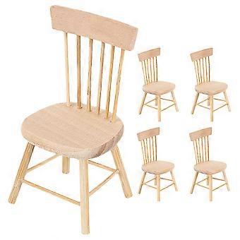 5stk Miniature Stol Dukkehus Møbler Dukkehus Træstol Dukkehus Tilbehør til DIY