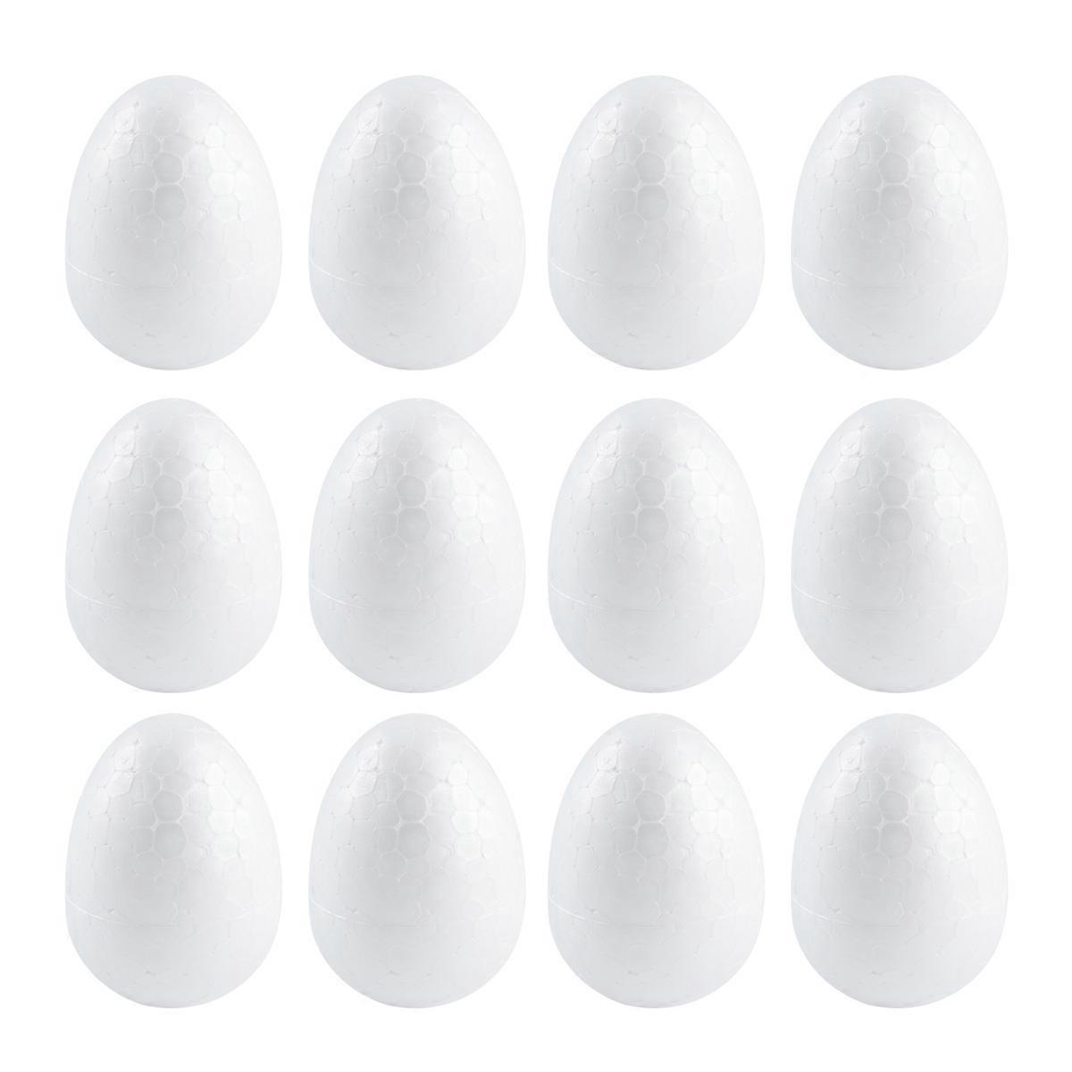 Egg Foam Solid Egg for Decoration 34Pcs White Painting Eggs Easter Supplies