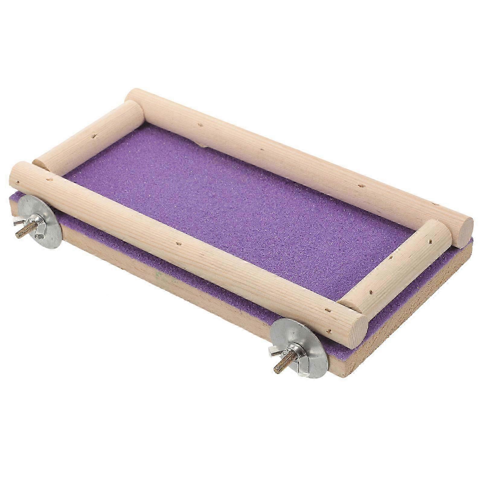 Wooden Perch Platform for Small Pets, 4Pcs Violet Set