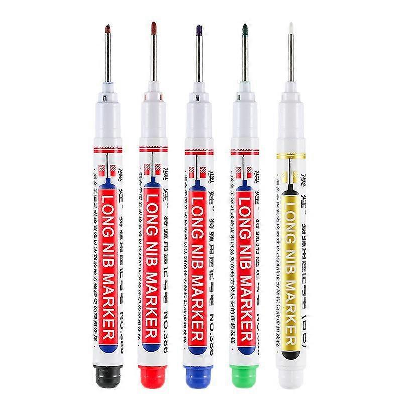 5pcs Long Head Oil-Based Marker Pen Waterproof Tile Marking Tool
