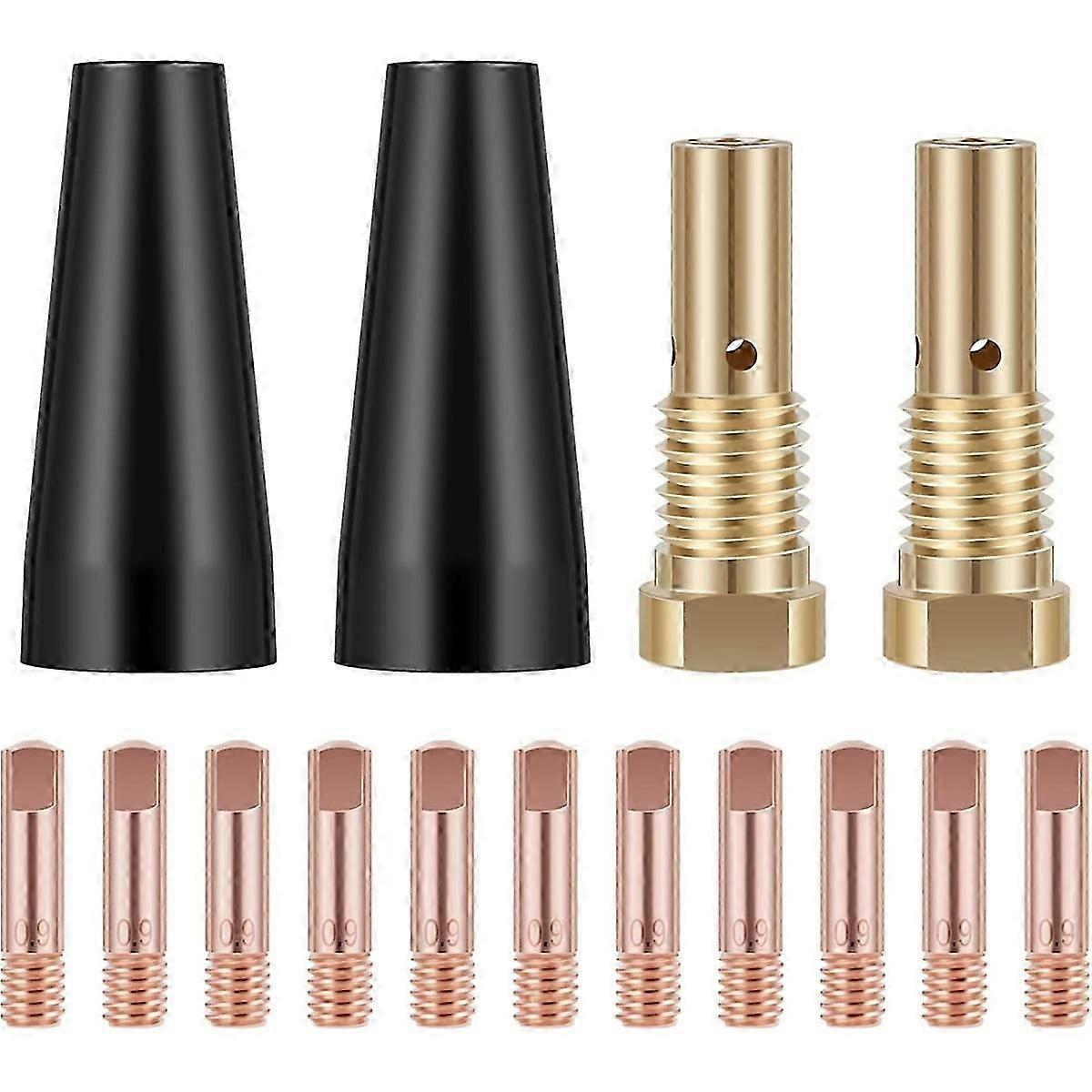 15Pcs MIG Welding Kit 0.8/0.9mm Brass Welding Tips Replacement