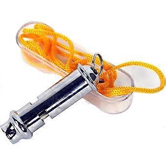 Metal Police Whistle With Lanyard: Emergency Distress/sports/dog Whistle (1 Piece, Silver)