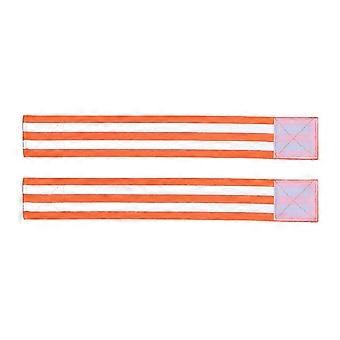 Waterproof Reflective Armband for Running Cycling Walking, Adjustable High Visibility Safety Band, Orange, 2 Pack