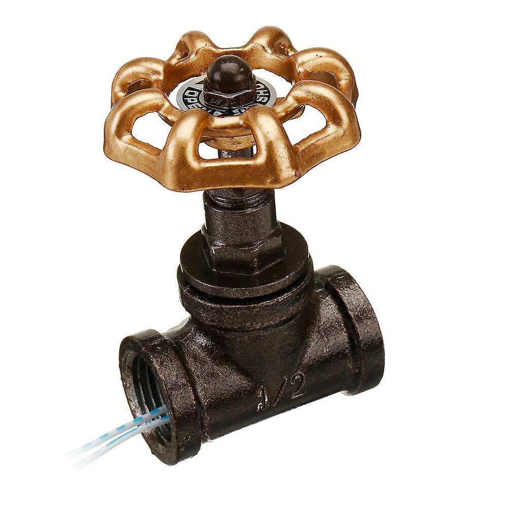 Iron Vintage Steampunk 1/2 Inch Stop Valve Light Switch With Wire