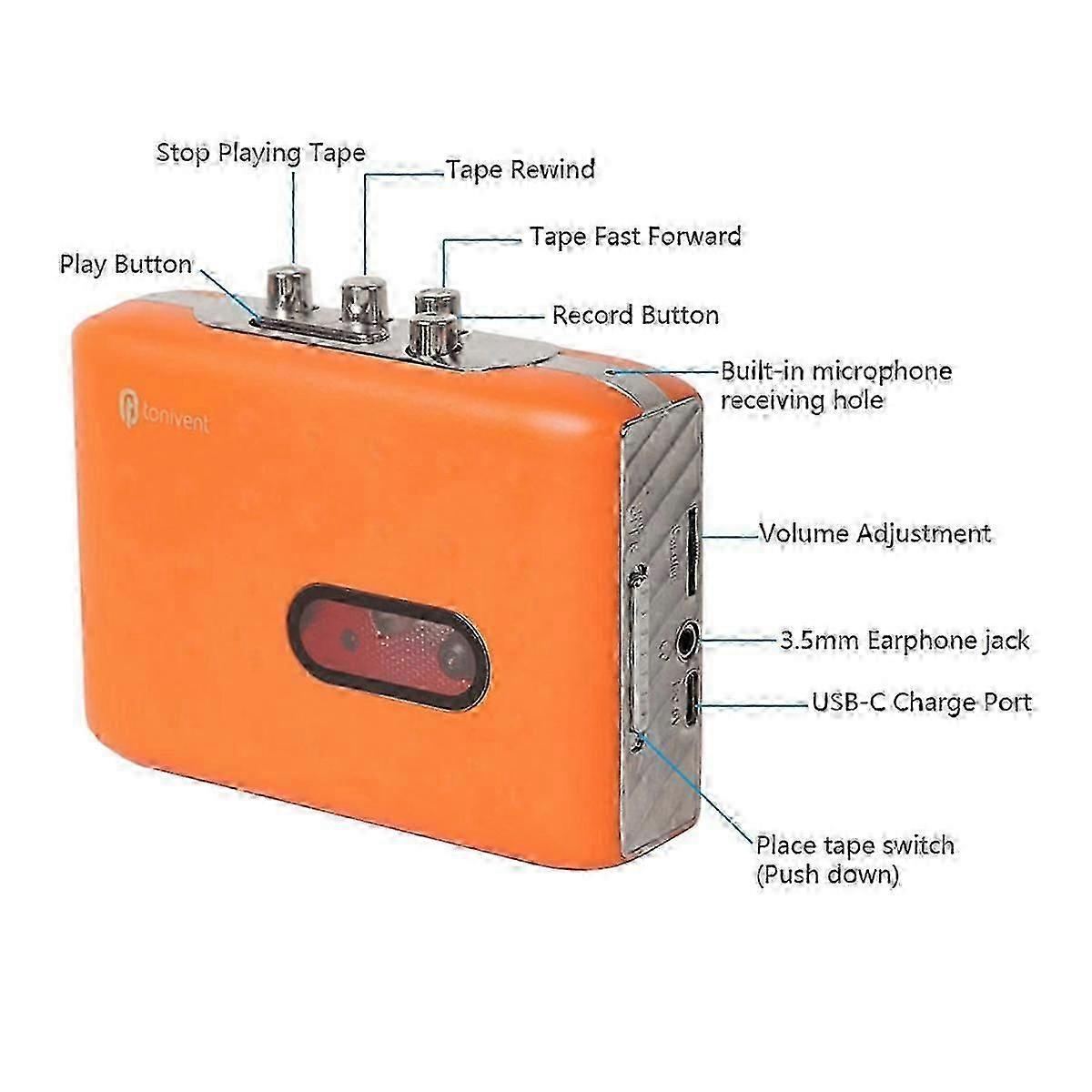 Portable Cassette Player with Headphone A