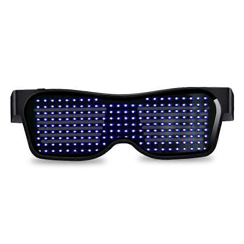 Halloween Party Bluetooth-compatible Control Application Editable Text DIY USB LED Glasses