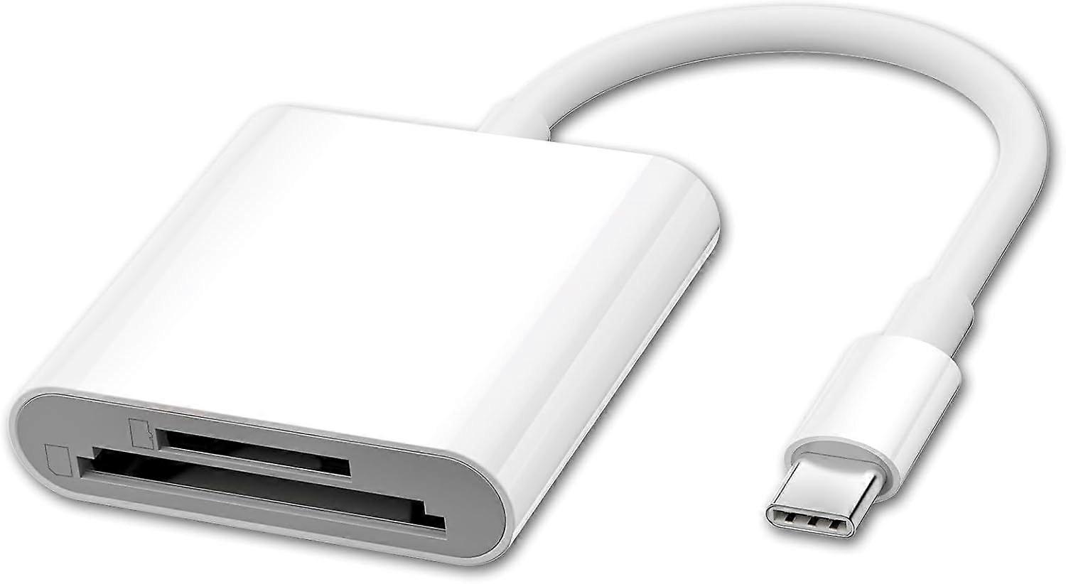 USB C to SD Card Camera Reader, Dual Card Slot Micro SD/SD Memory Card Reader Adapter